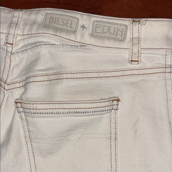 Diesel + Edun Ed-Esyl White Shorts SZ 27 - Picture 5 of 7